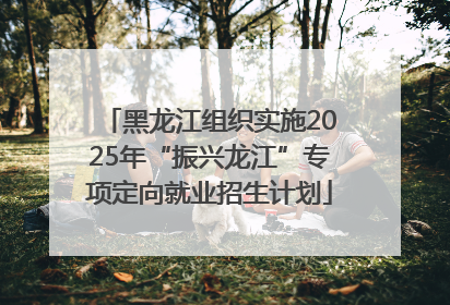 黑龙江组织实施2025年“振兴龙江”专项定向就业招生计划