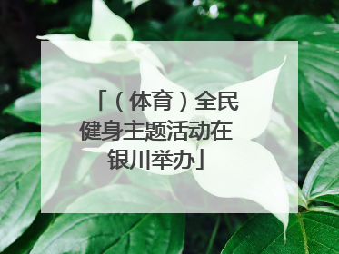 （体育）全民健身主题活动在银川举办