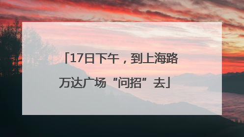 17日下午，到上海路万达广场“问招”去