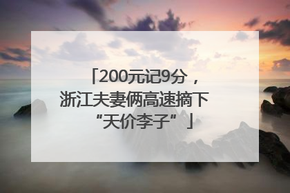 200元记9分，浙江夫妻俩高速摘下“天价李子”