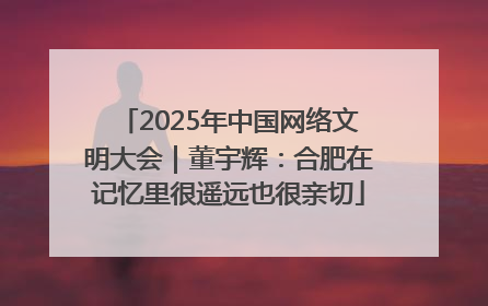 2025年中国网络文明大会｜董宇辉：合肥在记忆里很遥远也很亲切
