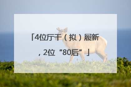 4位厅干（拟）履新，2位“80后”