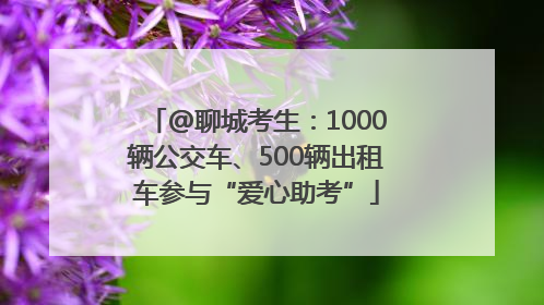 @聊城考生：1000辆公交车、500辆出租车参与“爱心助考”