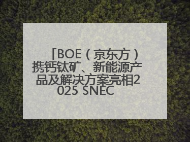 BOE（京东方）携钙钛矿、新能源产品及解决方案亮相2025 SNEC 科技创新赋能行业绿色发展